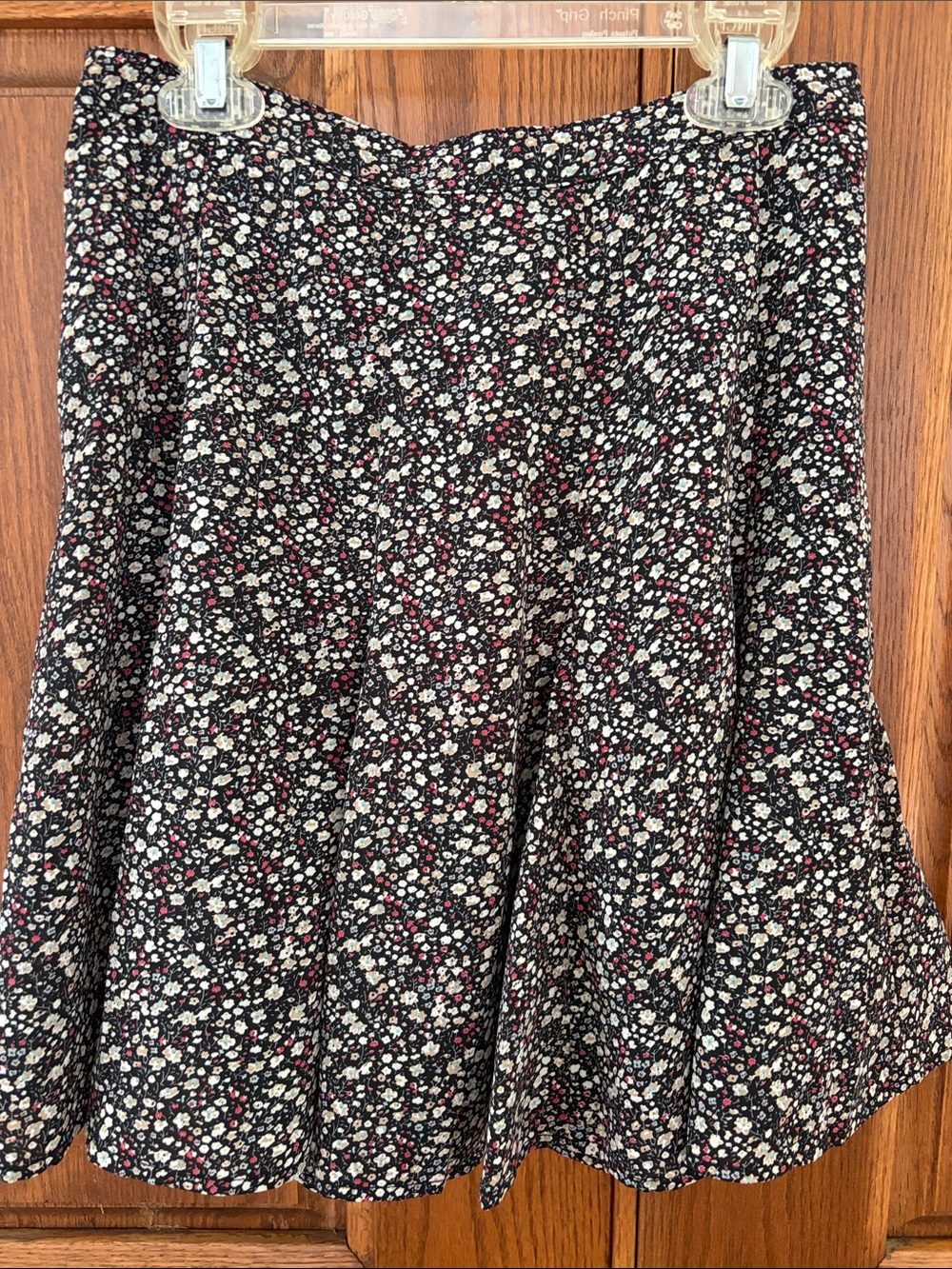 Mini Skirt in Black Floral Print